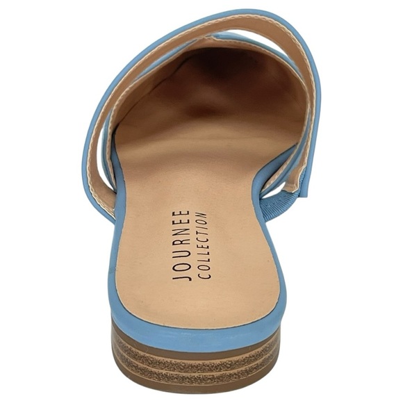 Journee Collection Enn Blue Faux Leather Womens Mules Size 12M - Picture 4 of 12